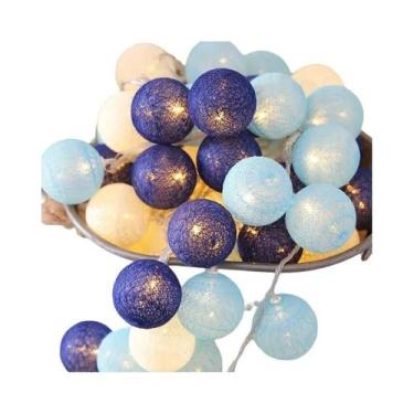 Imagem de Luzes De Cordão De 20 LEDs Em Forma De Bolas De Algodão, Decorações De