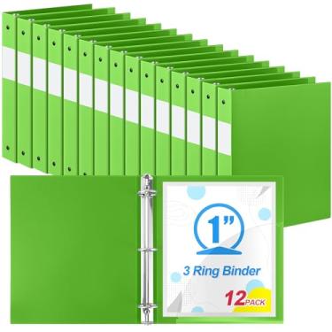 Imagem de Henoyso Fichário de plástico com 3 anéis, fichário flexível, tamanho carta, tamanho 21 x 28 cm, comporta até 225 folhas com 1 bolso, fichário versátil para escola, escritório, casa (2,5 cm, verde