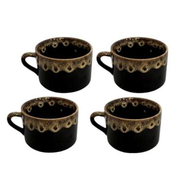 Imagem de Kit 16 Xícaras-Canecas de Porcelana 150ML - Alta Durabilidade para Café, Chá e Chocolate Quente, Ideal para Residência e Eventos (Borda)