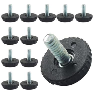 Imagem de Bonsicoky Niveladores versáteis de móveis rosqueados de 1/10.2 cm-20 - pacote com 60 pés ajustáveis para armários, mesas e pernas de cadeira - Instalação rápida - Solução para superfícies irregulares
