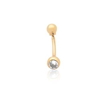 Imagem de Piercing De Umbigo De Bolinha E Pedrinha Ouro 10k - MAEHLER, Dourado