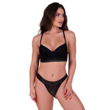 Imagem de Conjunto de Lingerie Sutiã com Bojo e Calcinha de Renda Elástico Conju