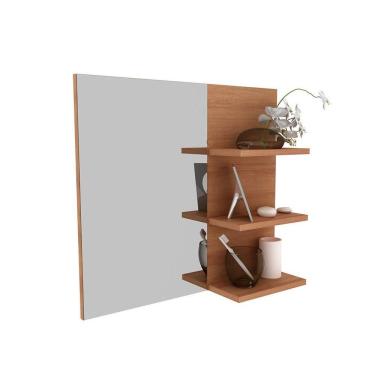 Imagem de Armário C/ Balcão Banheiro Suspenso Bn3601 S/ Cuba 80cm E Espelho Bn3608 Amêndoa - Tecno Mobili