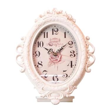 Imagem de Relógio de mesa moderno estilo europeu relógio de mesa casa quarto sala de estar arte relógio simples silencioso relógio de mesa relógio de escritório relógio de mesa (C)