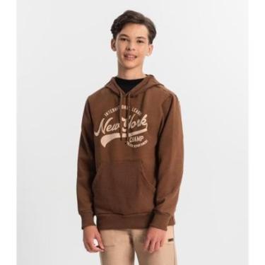 Imagem de Blusão Juvenil Masculino Com Capuz Minty Marrom-Masculino
