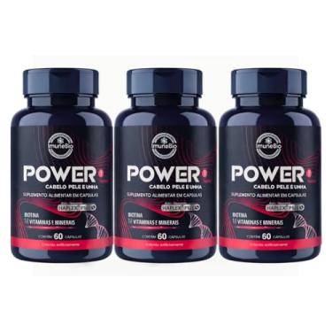 Imagem de Kit 3 Power Mulher - Cabelo Pele Unha Premium - 18 Vitaminas e Minerais - 60 Caps