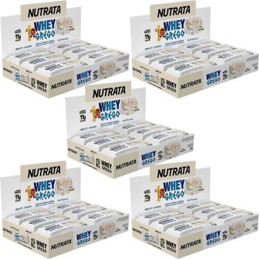 Imagem de Kit 5X Barra Whey Grego Bar - 12 Unidades de 40g Beijinho - Nutrata-Masculino