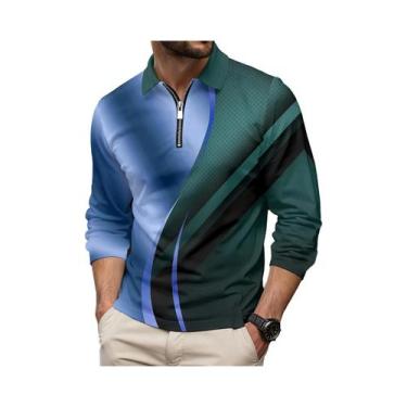 Imagem de Suéter Masculino De Algodão Com Zíper E Gola Alta, Estilo Casual Quent