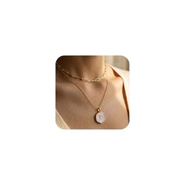 Imagem de SERYNOW Colar de cruz pequena para mulheres, colar delicado com pingente de cruz banhado a ouro 14K, gargantilha de cruz simples para o dia a dia, joias religiosas, presentes bonitos e modernos, 14mm