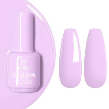 Imagem de Esmalte de gel roxo pastel beetles - 1 peça 15 ml cor roxo claro taro leitoso embeber lâmpada de LED UV esmalte arte de unhas salão de manicure DIY casa cor sólida gel