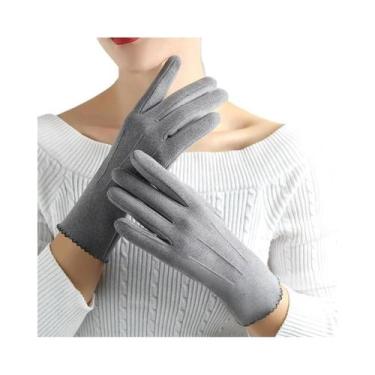 Imagem de Luvas Femininas De Inverno Com Tela Sensível Ao Toque, Forro De Lã, À 