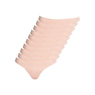 Imagem de Kit com 10 Calcinhas Fio Dental Hope 37840, Bege, M