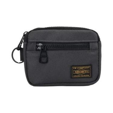 Imagem de Carteira Masculina Retrô De Lona Com Zíper, Porta-Moedas, Porta-Chaves