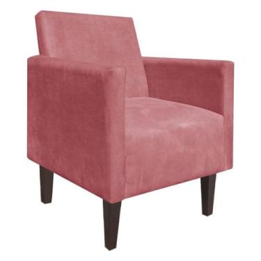 Imagem de Poltrona jade suede pes chanfrado tabaco - DRossi, Rose