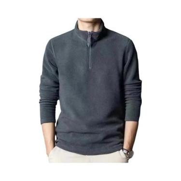 Imagem de Camisa Polo Masculina De Lã De Cordeiro Quente Para Outono E Inverno, 