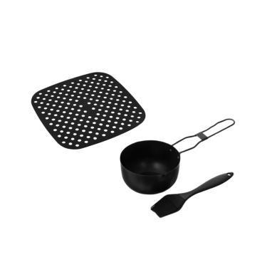 Imagem de Tapete Quadrado Air Fryer Tigela Bowl e Pincel Inox Silicone