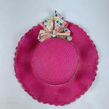 Imagem de Chapéu Infantil Menina De Palha Sintética Com Laçinho Moda Verão pink