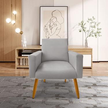 Imagem de Poltrona Nina Decorativa Suede Cinza