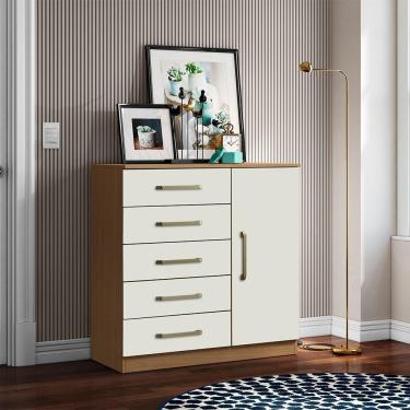 Imagem de Cômoda Quarto 1 Porta Sapateira 91cm Lanaluna Atacama-off White A09 - D'rossi