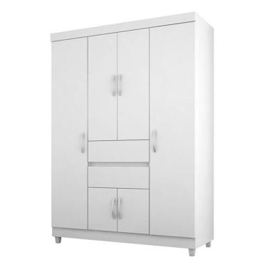 Imagem de Guarda Roupa Casal Ecom Ii 6 Portas E 2 Gavetas Branco - Demóbile Branco