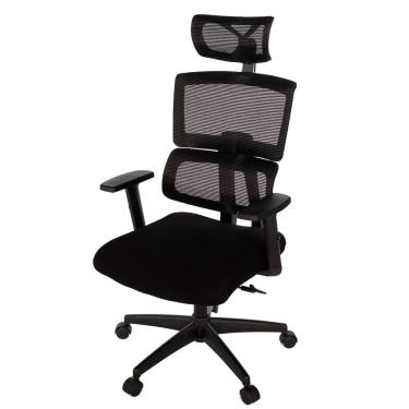 Imagem de Cadeira Escritório Nr-17 Giratória Presidente Anm701 Anima Genebra Tela Preta Rodízio