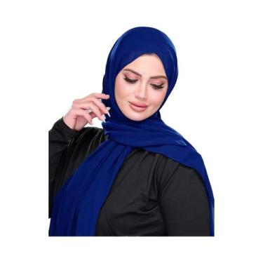 Imagem de Hijab Muçulmano De Cor Sólida Em Chiffon Bolha, Lenço Feminino Islâmic