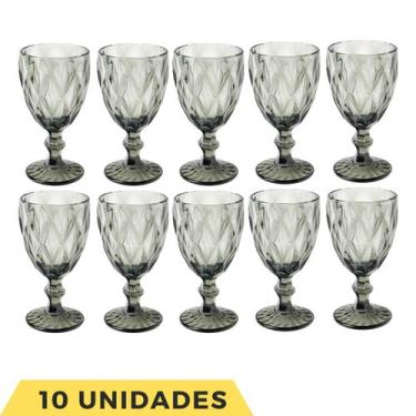 Imagem de 10 Taça Diamante Cinza Metalizado 340ML Bico de Jaca Eventos - PRATICA