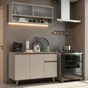 Imagem de Armário De Cozinha Compacta 120 Cm Nice Madesa 02 Crema