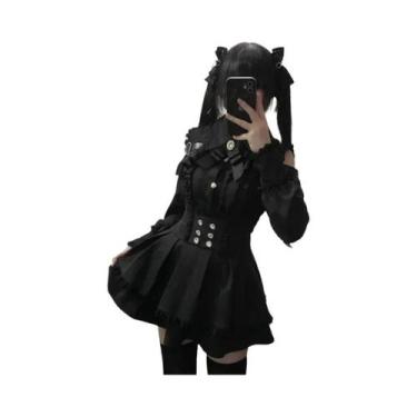 Imagem de Conjunto Feminino Dark Femme Lolita: Top De Renda E Saia Com Cintura M