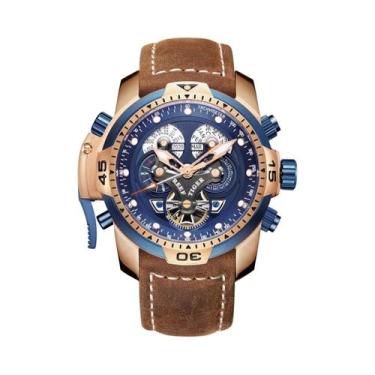 Imagem de Relógio Automático Masculino Em Ouro Rosa, Mostrador Preto, Pulseira D