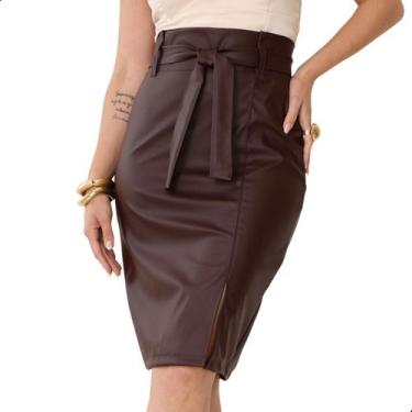 Imagem de Saia material sintético Evangélica Com Lacinho Tamanho:EXGCor:Marrom-e