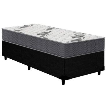 Imagem de Cama Box Casal: Colchão Espuma Ortobom D33/EP Anatômicotech 100+Base CRC Corano Black-138x188