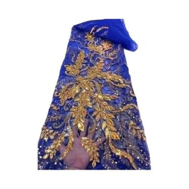Imagem de Tecido De Renda Tule Com Lantejoulas Francesas Africanas Para Mulheres