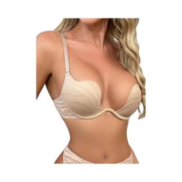 Imagem de Sutiã Push-Up Em Forma De U plus Size Ajustável Com Copas Finas Para M