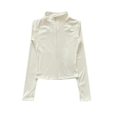 Imagem de Jaqueta Feminina De Treino De Secagem Rápida Com Elastano, Manga Longa