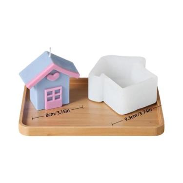 Imagem de Molde De Silicone 3D Para Vela Em Formato De Casa De Natal, Molde DIY 