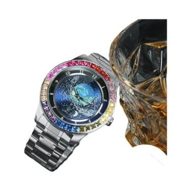 Imagem de Relógio Mecânico De Luxo Masculino Com Pulseira De Couro Luminosa E De