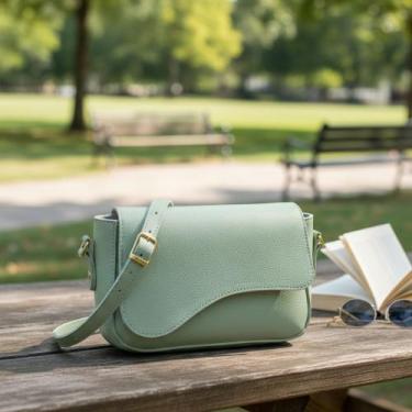 Imagem de Bolsa Pequena Transversal Com Flap Ondulado De Ombro - JS Bolsas, Verd