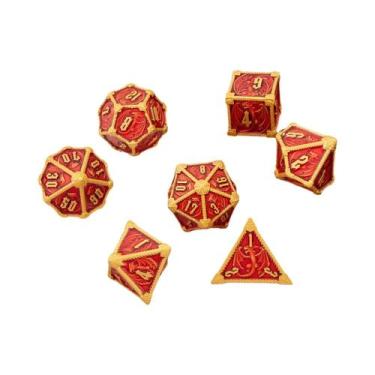 Imagem de Conjunto De Dados De Metal Artesanais Para RPG D20 D12 D10 D8 D6 D4 Pa
