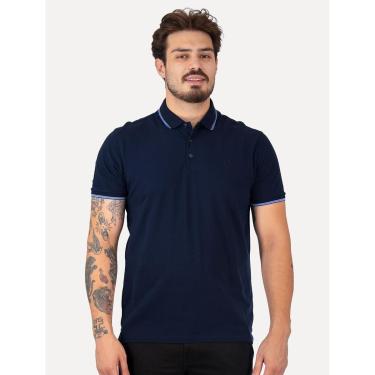 Imagem de Polo Dudalina Masculina Piquet Gola Frisos Degrade Azul Marinho-Masculino