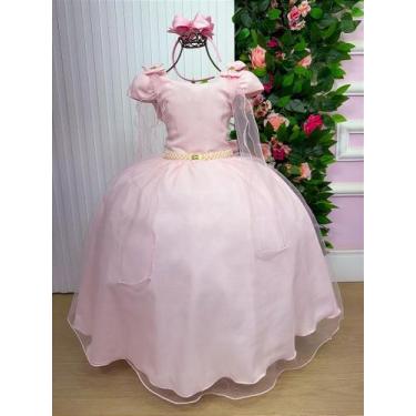 Imagem de Vestido Longo Rosa Bebê Banana Club com Detalhes em Diamante, Pastel p