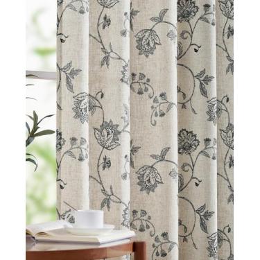 Imagem de Cortinas jinchan Floral Linen 214x213cm, filtragem de luz, 2 painéis
