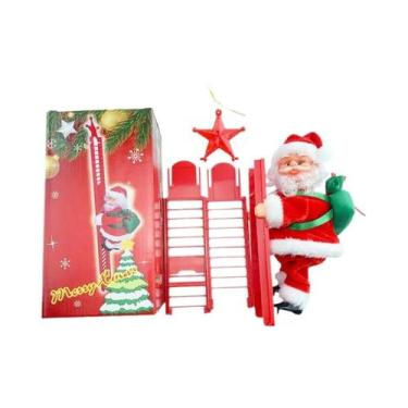Imagem de Papai Noel Escalando Chaminé, Brinquedo Elétrico Com Escadas De Contas