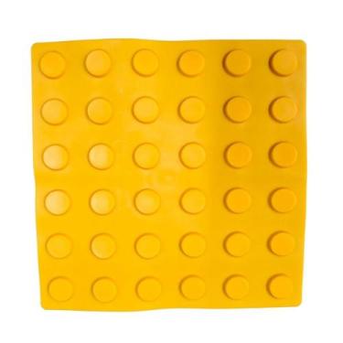 Imagem de Piso Demarcacao Tatil Alerta Amarelo Peça Pronta 0,25x0,25m Vinil PVC 