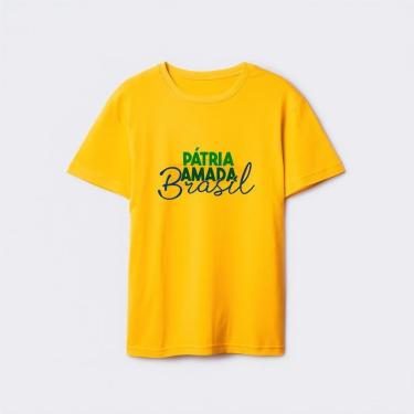 Imagem de Camiseta Feminina Brasil Pátria Amada Malha Leve em Algodão Confortável do P ao G1-Feminino