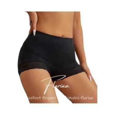 Imagem de Calcinha Modeladora De Cintura Alta Com Renda, Shorts Levanta Bumbum E