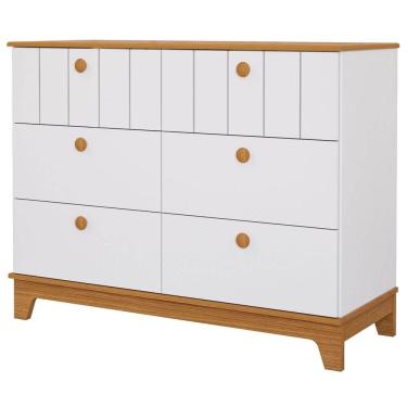 Imagem de Cômoda Bebê Biscoito 6 Gavetas Permobili 100% MDF