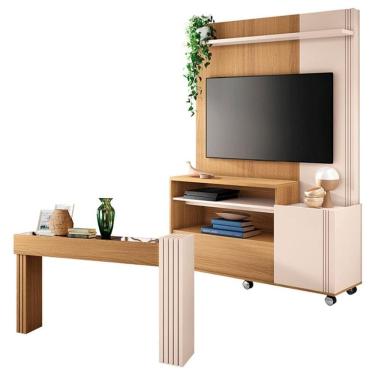 Imagem de Home Theater Flip e Aparador Astro com Espelho Freijó Off White – HB Móveis