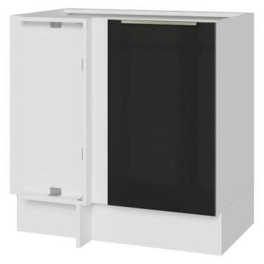 Imagem de Balcão De Canto 1 Porta (sem Tampo) Branco/preto Lux Madesa Branco/pre