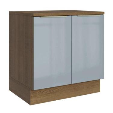 Imagem de Balcão De Cozinha 80 Cm 2 Portas Rustic/cinza Lux Madesa Rustic/cinza